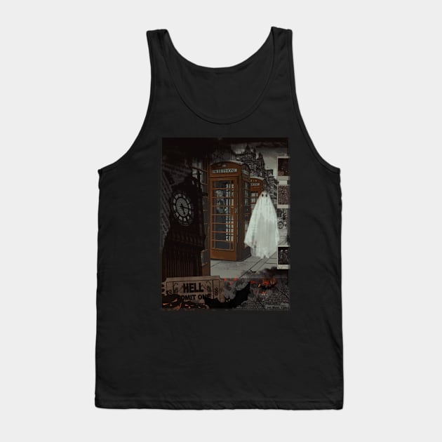 Halloween aesthetics pumpkin ghost spooky London Big Ben pumpkin Tank Top by AGRHouse